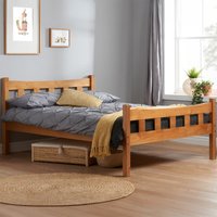 Miami – Antique Solid Pine Wooden Bed Frame – 4ft Small Double – Happy Beds Miami – Antique Solid Pine Wooden Bed Frame – 4ft Small Double – Happy Beds