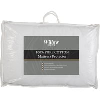 Willow Luxury 100% Cotton Mattress Protector, Small Double Willow Luxury 100% Cotton Mattress Protector, Small Double
